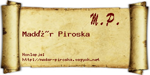 Madár Piroska névjegykártya